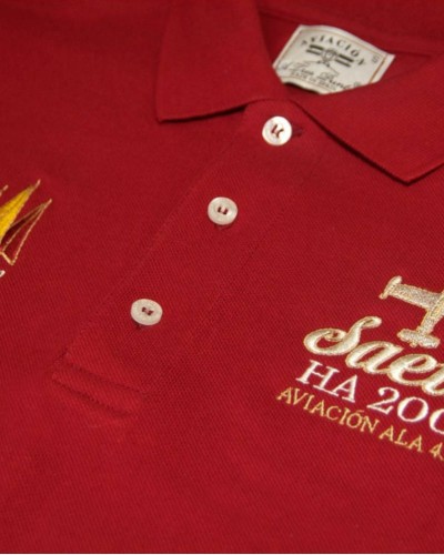 Saeta 1955 Long-Sleeved Polo Shirt, Maroon