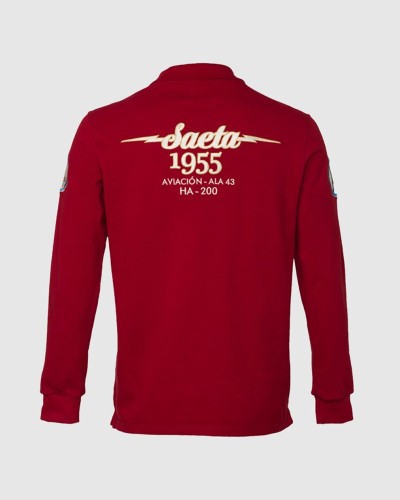 Saeta 1955 Long-Sleeved Polo Shirt, Maroon